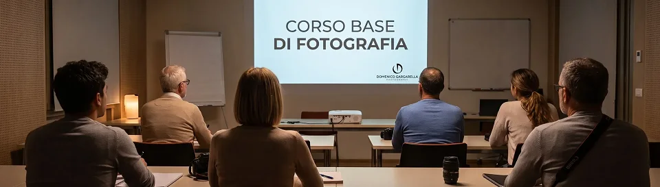 aula del corso base di fotografia in studio